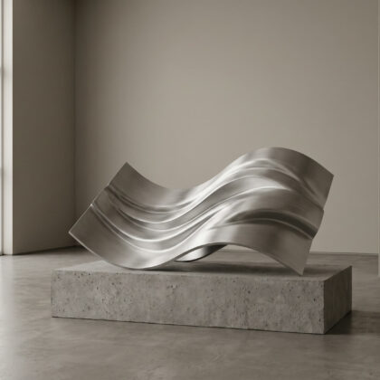 Edelstahlskulptur Fluss