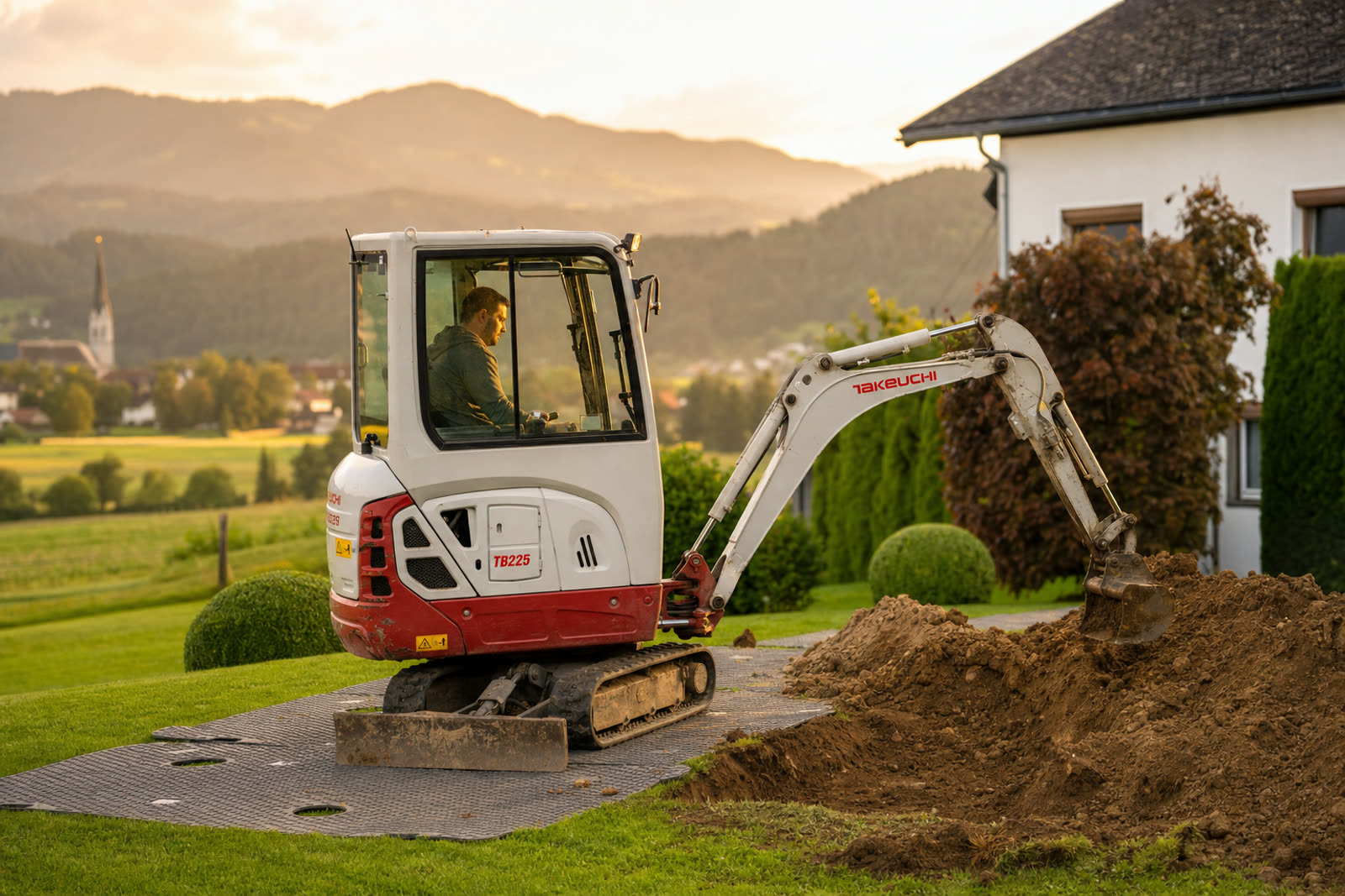 Minibagger-Arbeiten